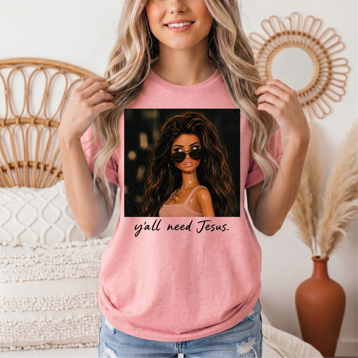 Y'all Need Jesus Doll Graphic Tee