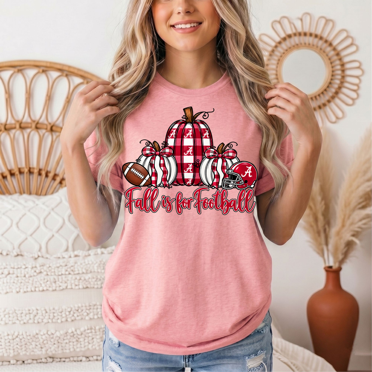 Fall Is for Football Alabama Pumpkin Graphic Tee