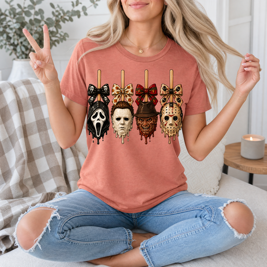 Horror on Sticks Halloween Bow Graphic Tee
