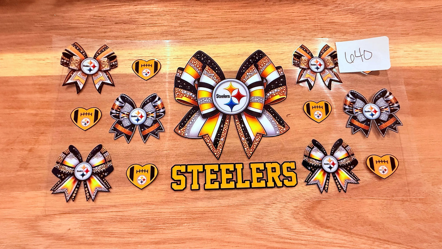 #640 Steelers Football Bow K's Krafty Barn