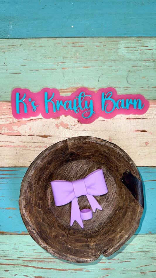 Wholesale Silicone Focal Bead- Purple Straw charm or focal bow