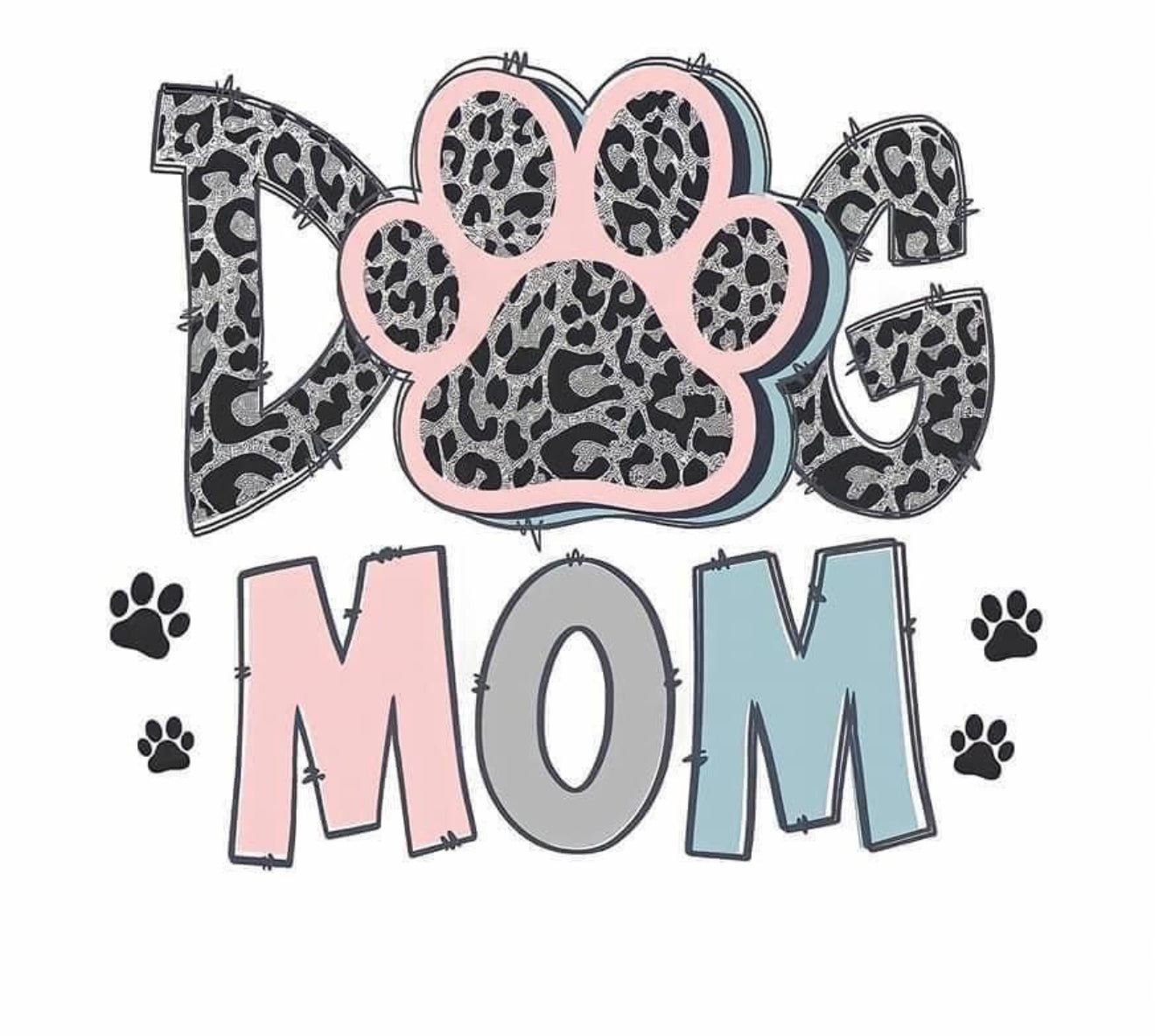 Peach outlined Dog Mom