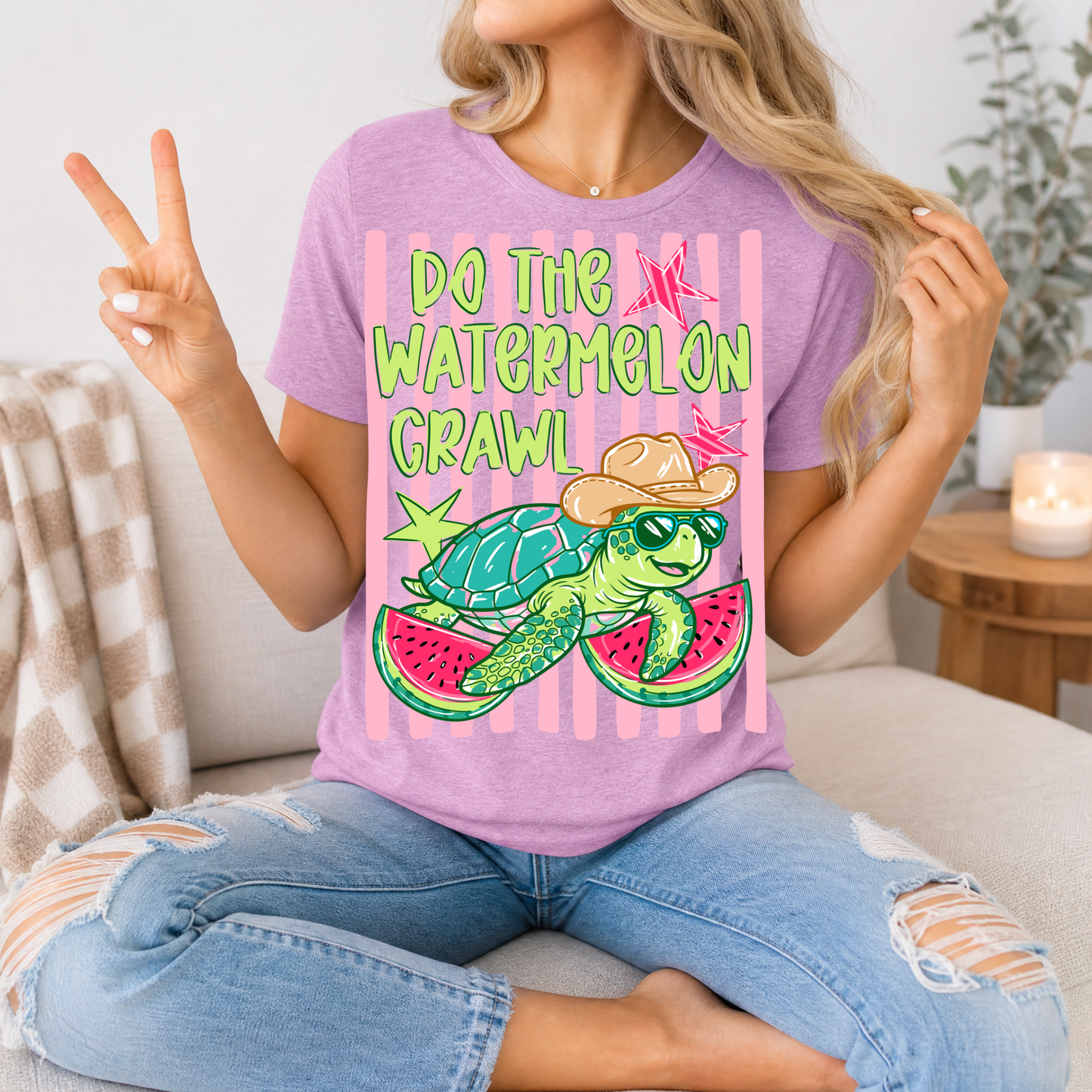 Watermelon Crawl Turtle Premium Graphic Tee