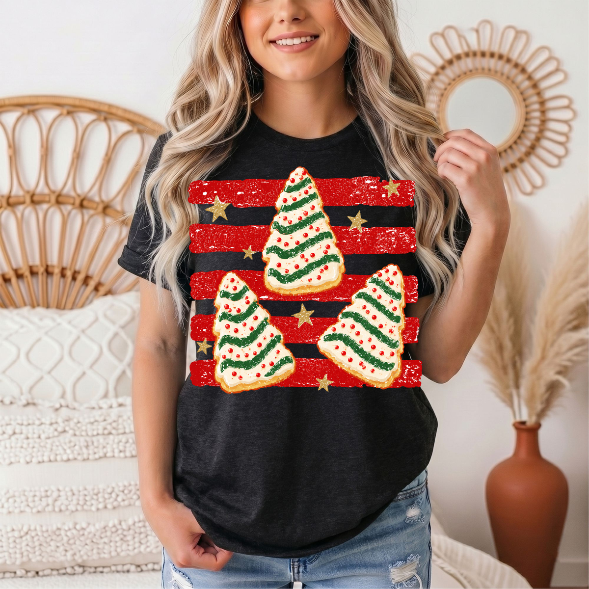 Christmas Tree Snack Cake Graphic Tee