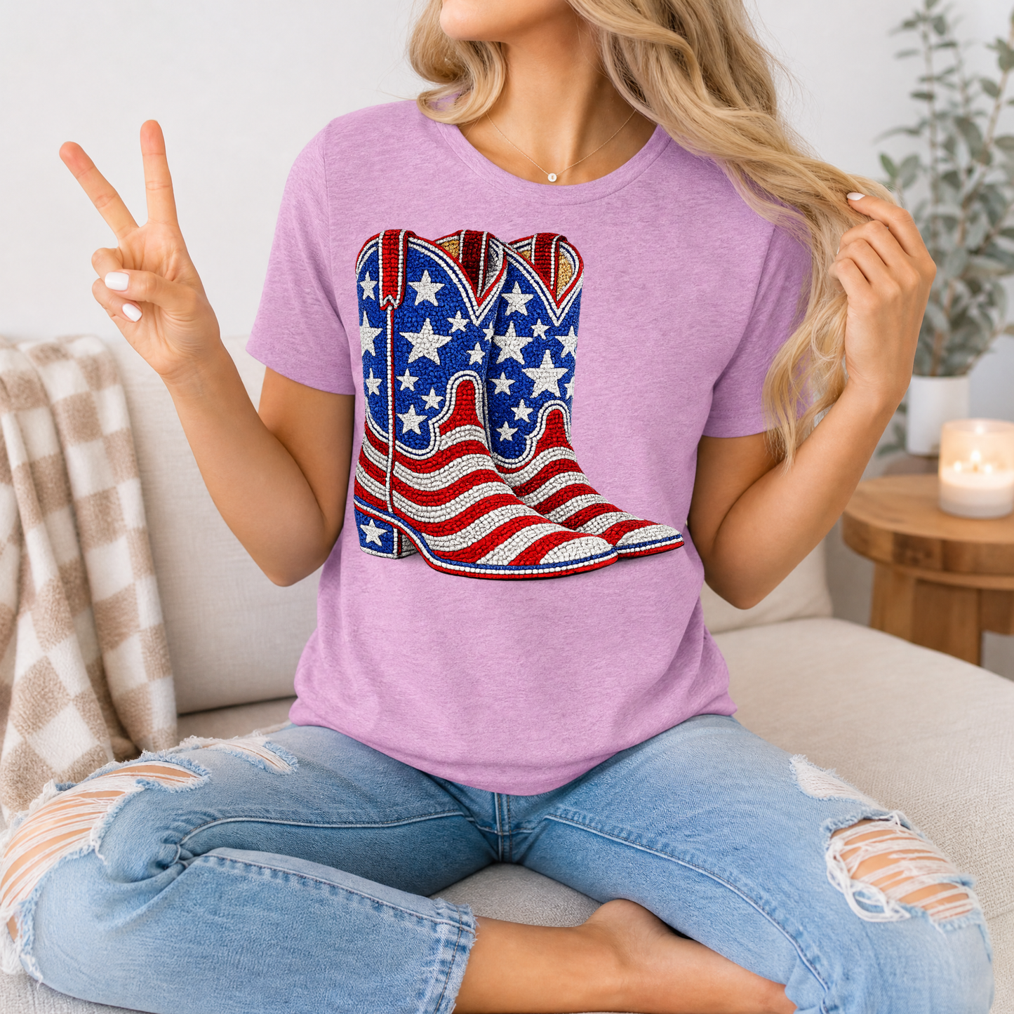 Rhinestone Boots Premium Graphic Tee