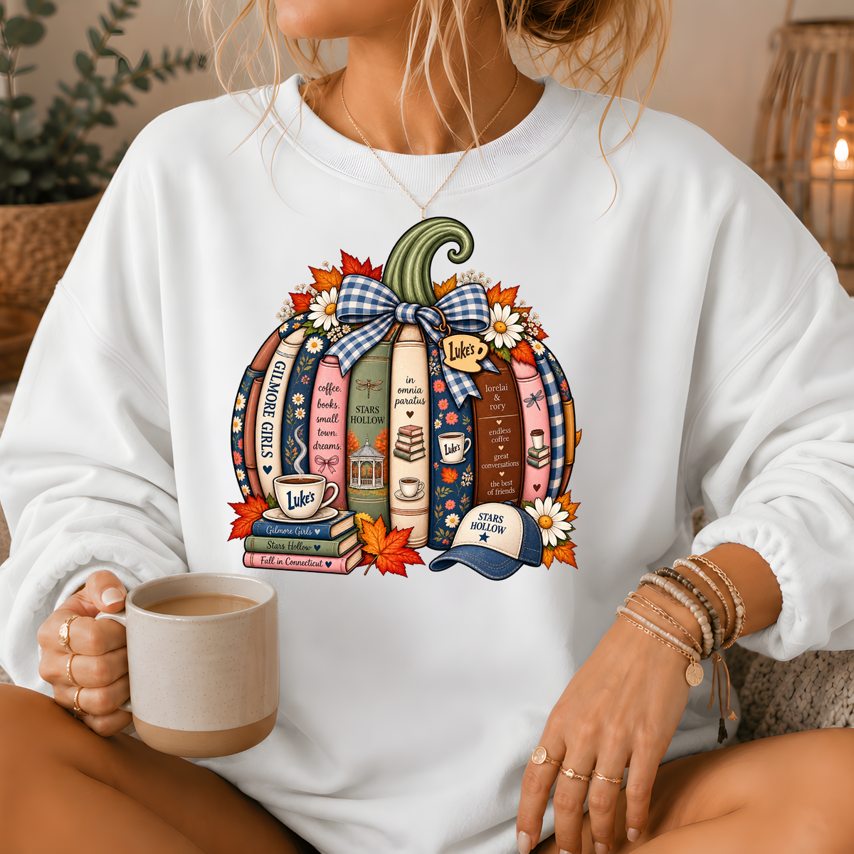 Gilmore Girls Inspired Bookish Pumpkin Crewneck Sweatshirt