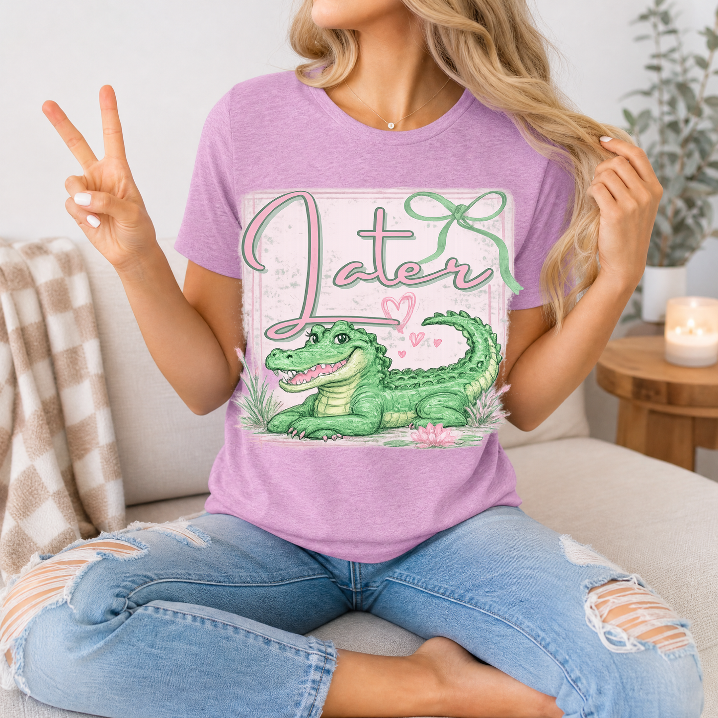Precious Later Gator Girly Premium Graphic Tee