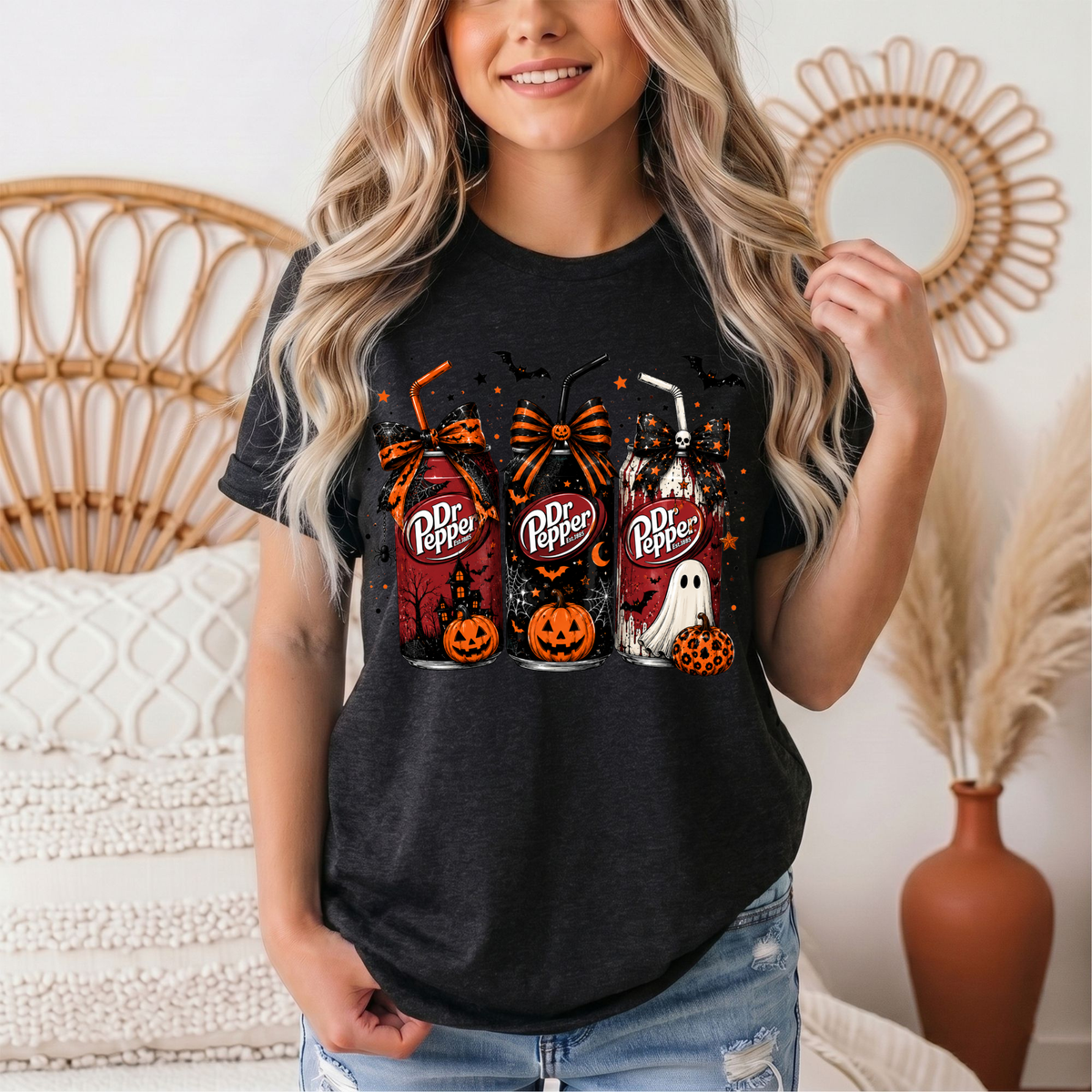 Dr P Halloween Bows & Ghost Graphic Tee