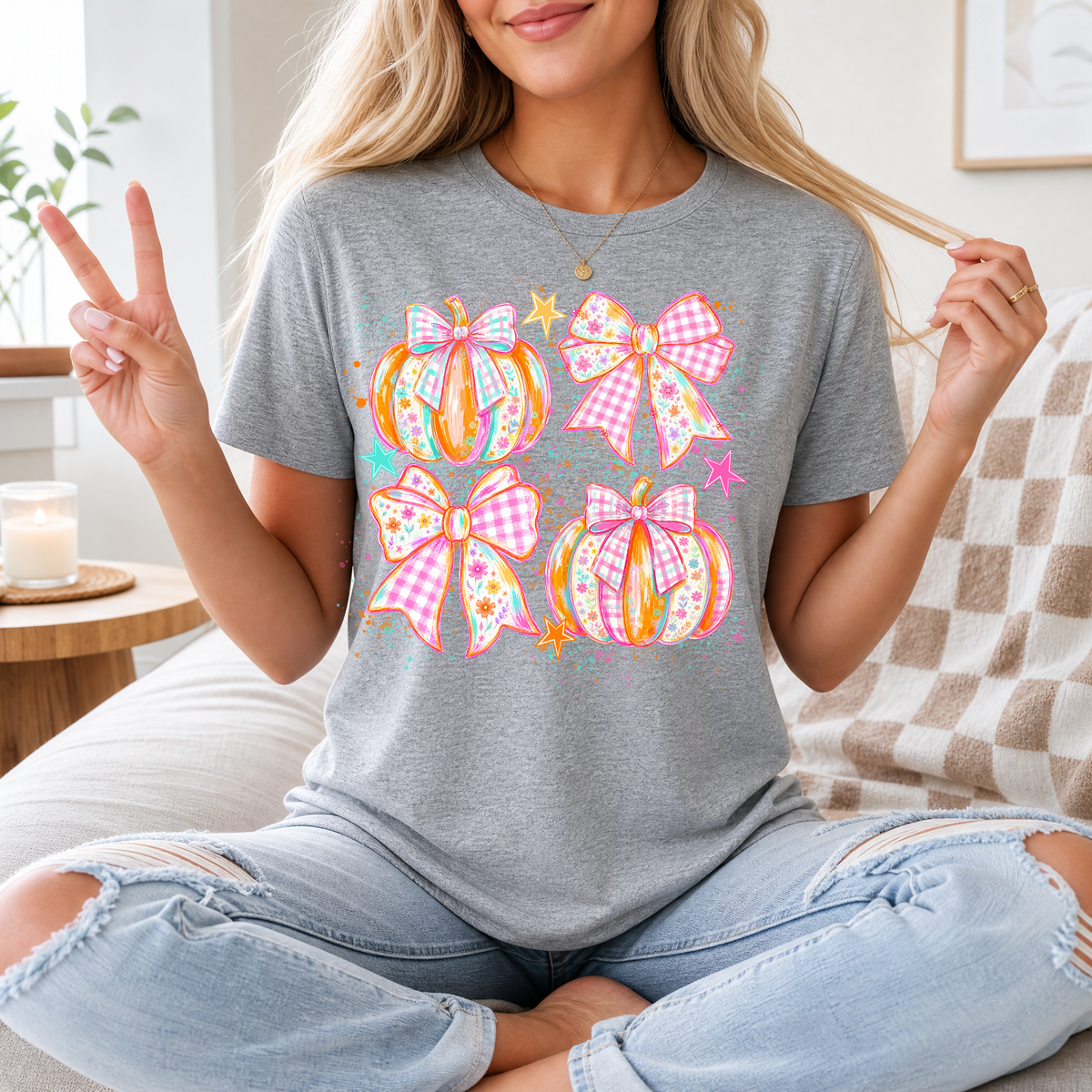 Pumpkin Bows Premium Graphic Tee