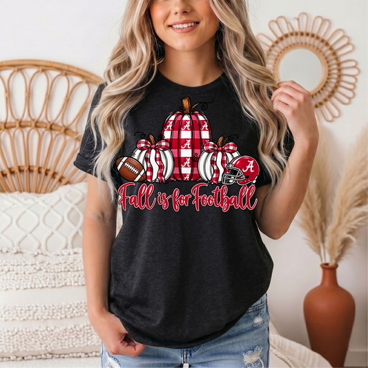Fall Is for Football Alabama Pumpkin Graphic Tee