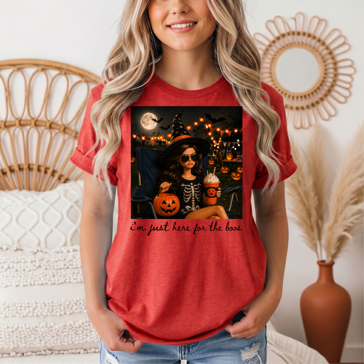 I'm Just Here for the Boos Halloween Graphic Tee