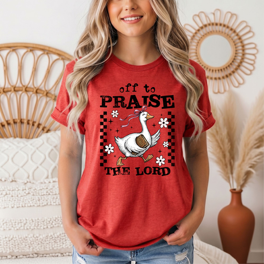 Off To Praise The Lord Christian Graphic Tee