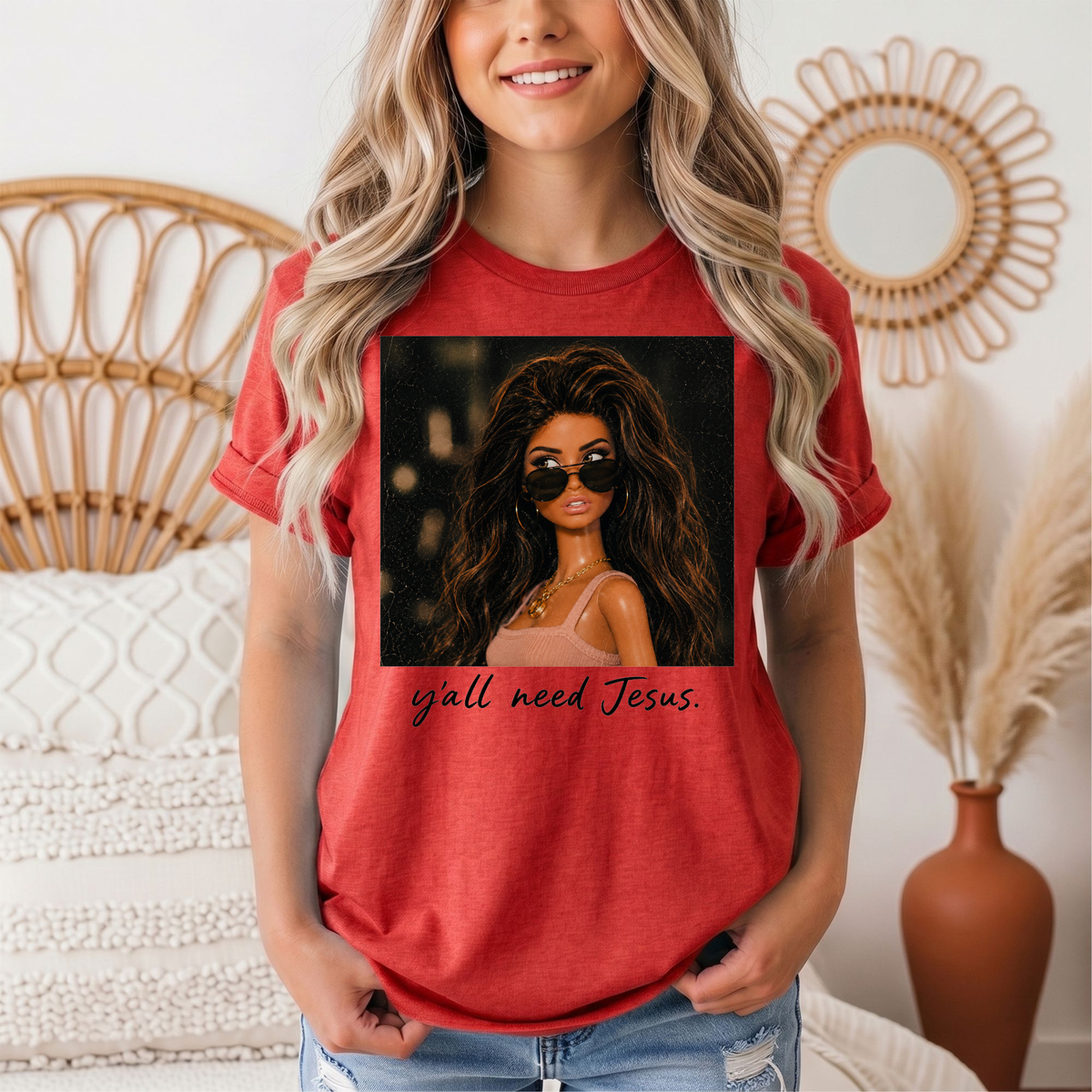 Y'all Need Jesus Doll Graphic Tee