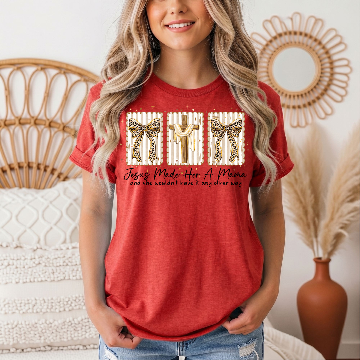 Jesus Made Her a Mama Christian Graphic Tee