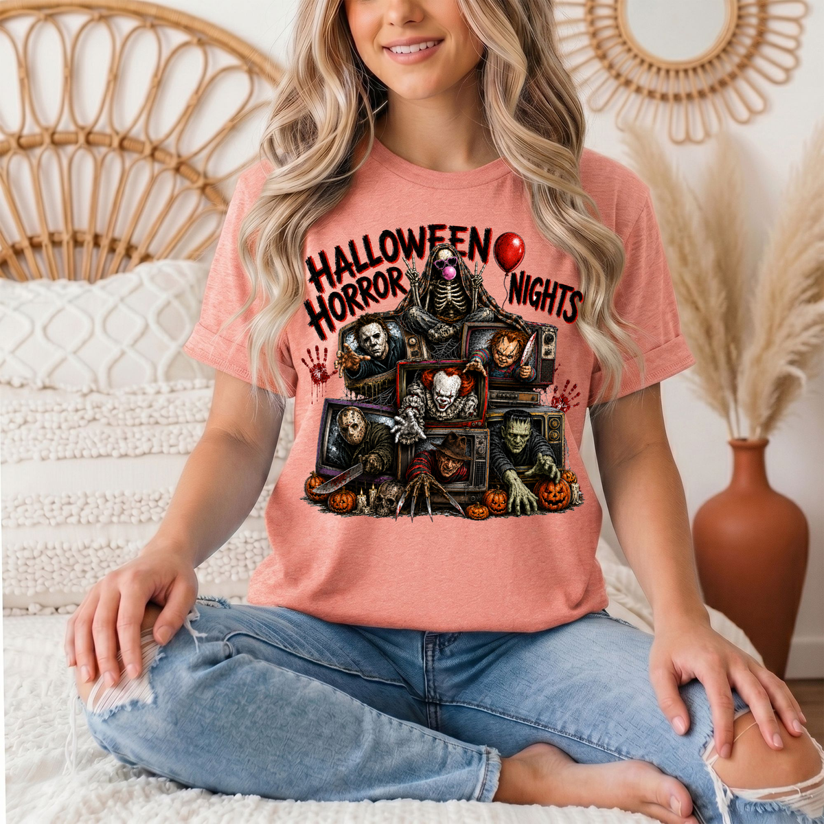 Halloween Horror Nights Vintage TV Graphic Tee