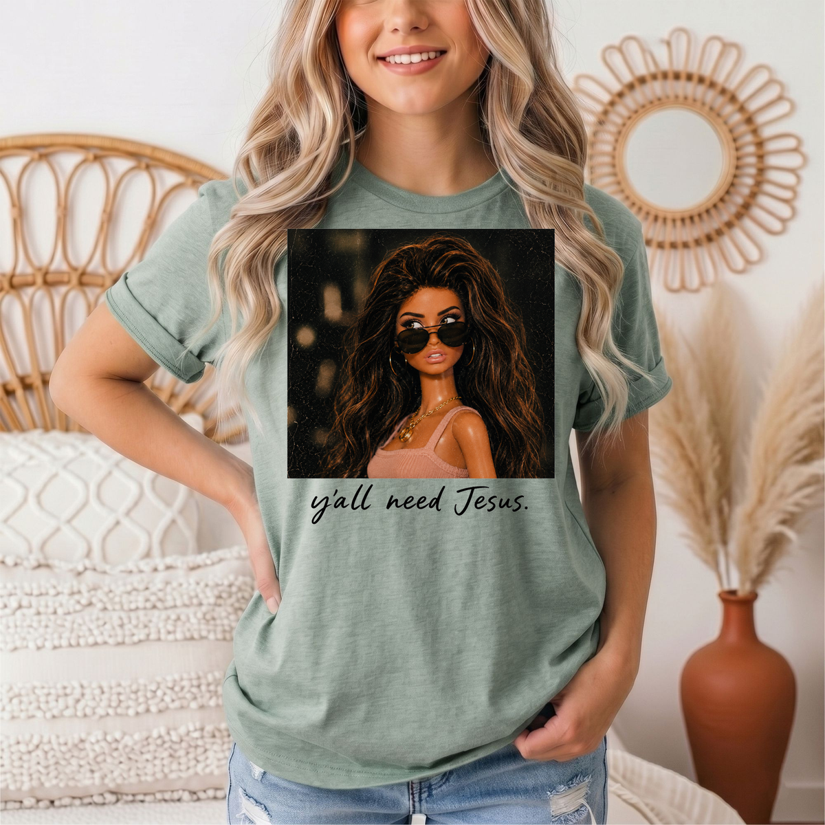 Y'all Need Jesus Doll Graphic Tee