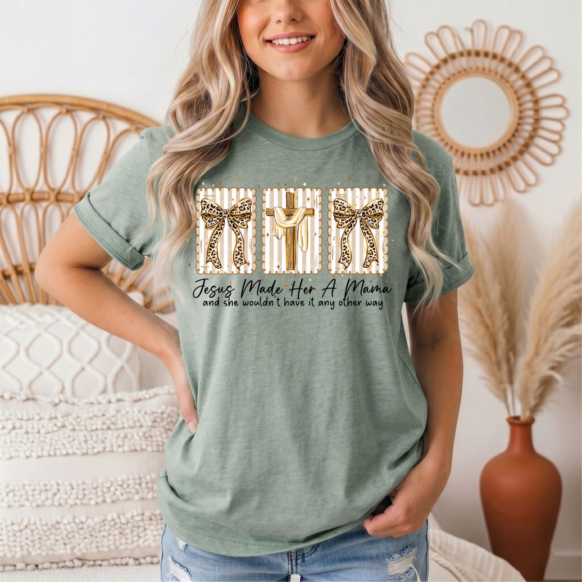 Jesus Made Her a Mama Christian Graphic Tee