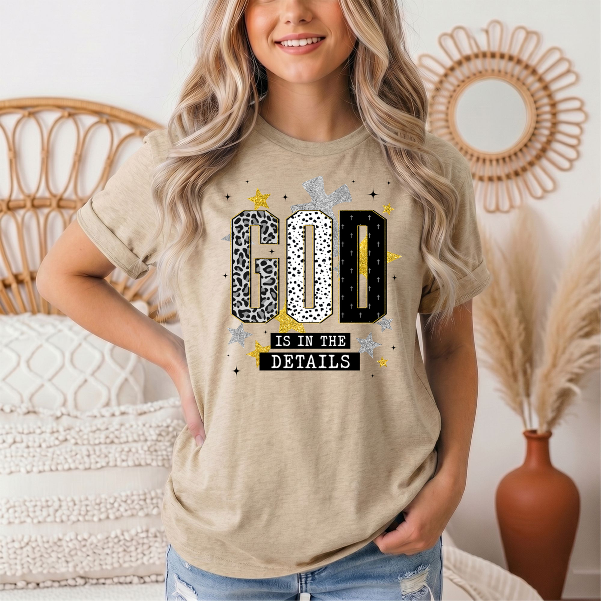 God Is in the Details Christian Graphic Tee
