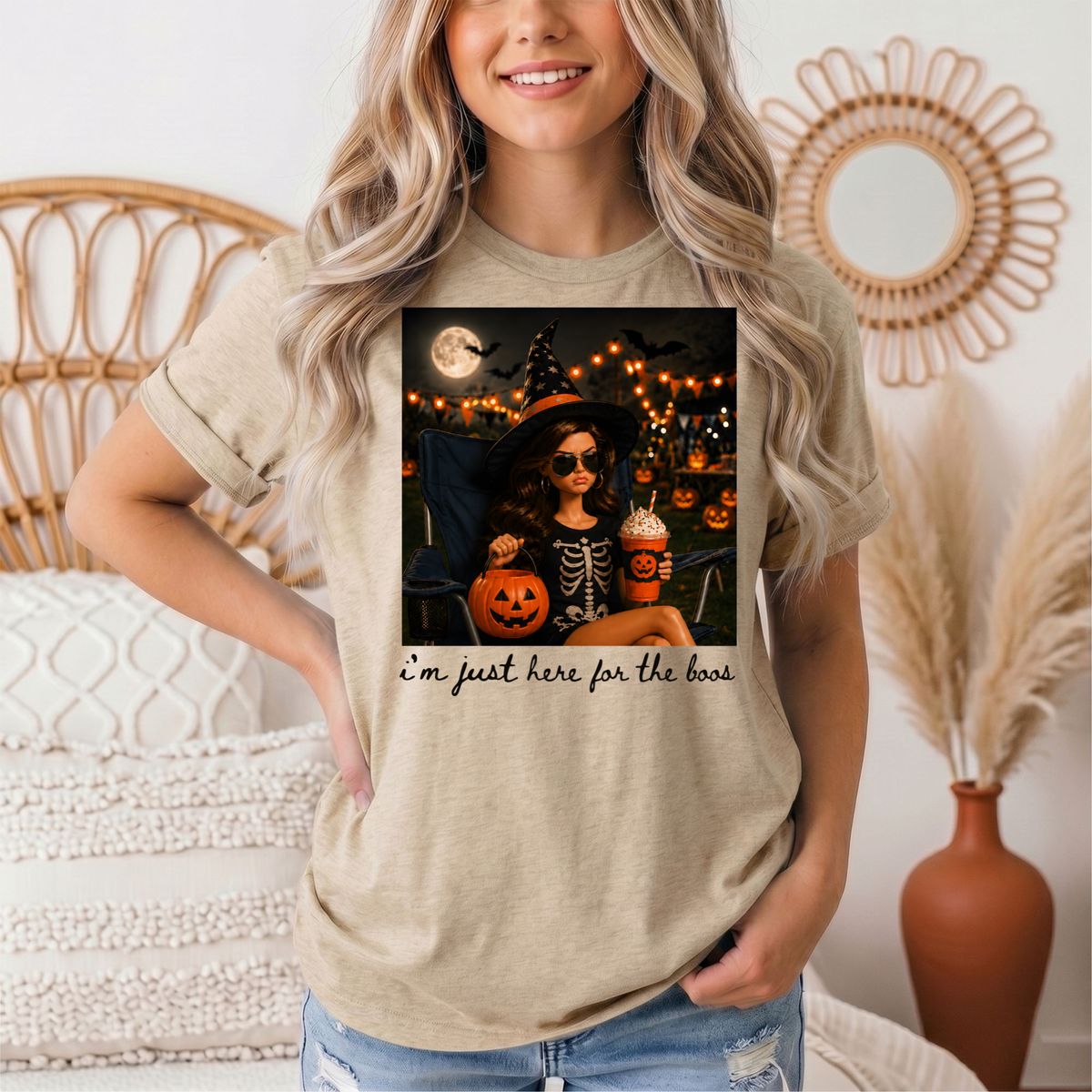 I'm Just Here for the Boos Halloween Graphic Tee