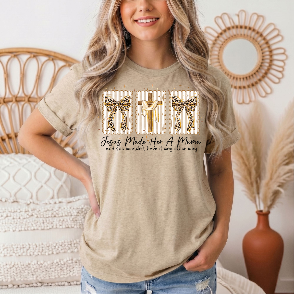 Jesus Made Her a Mama Christian Graphic Tee