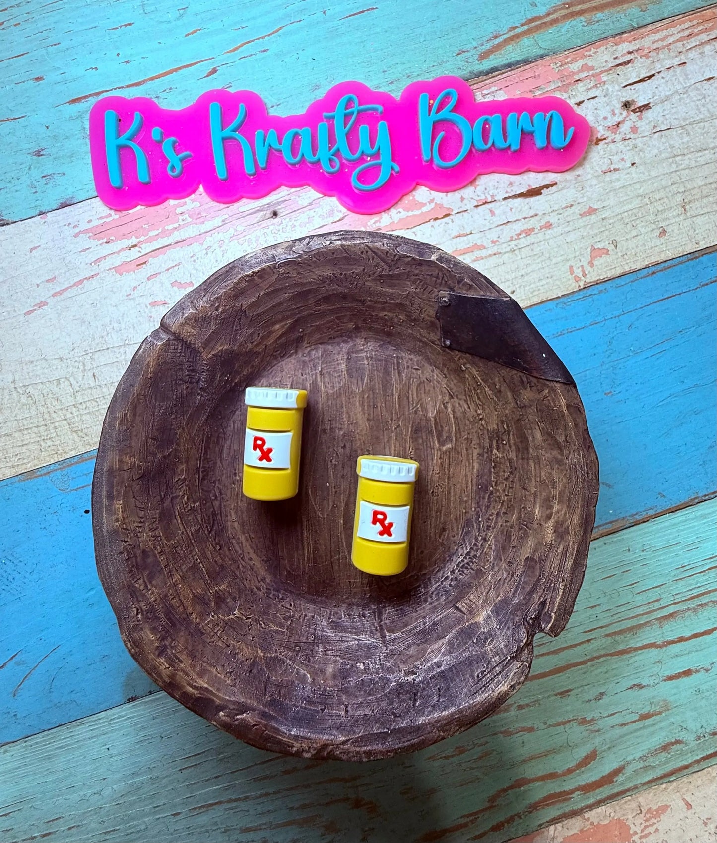 Silicone Focal Bead- RX Bottle K's Krafty Barn