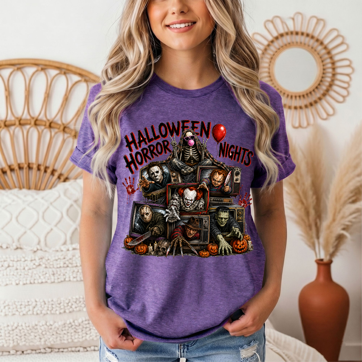 Halloween Horror Nights Vintage TV Graphic Tee