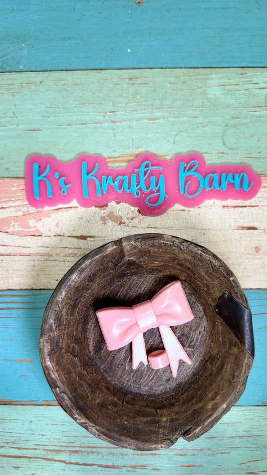 Silicone Focal Bead- Light pink Opal Straw charm or focal K's Krafty Barn