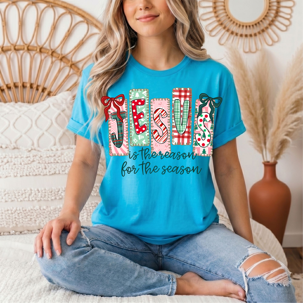 Jesus Is the Reason for the Season Christmas Graphic Tee
