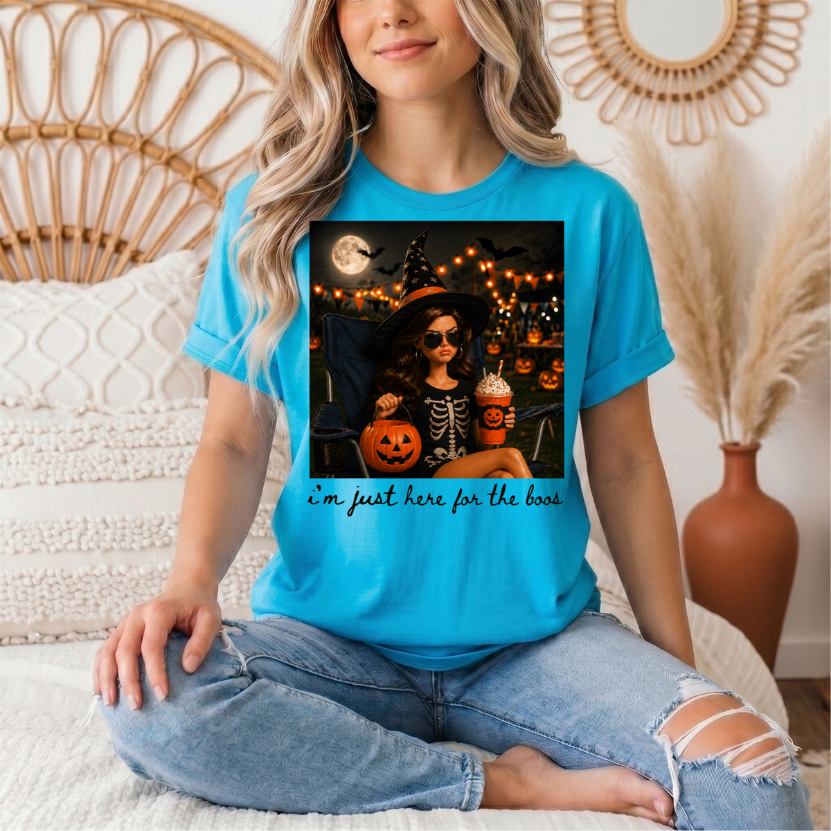 I'm Just Here for the Boos Halloween Graphic Tee
