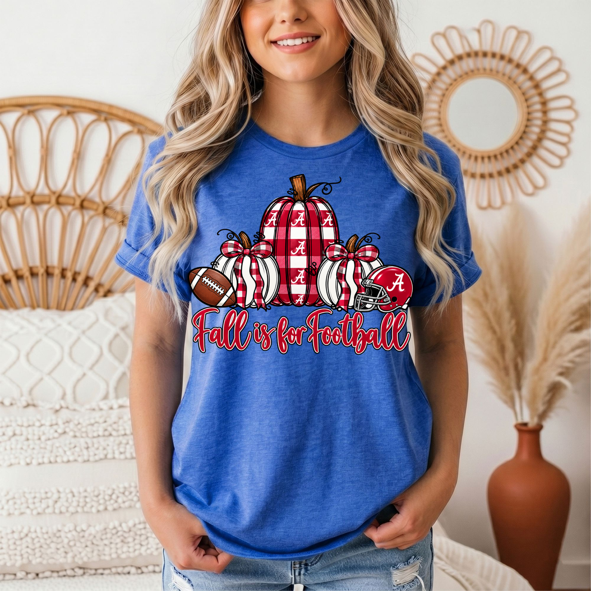 Fall Is for Football Alabama Pumpkin Graphic Tee