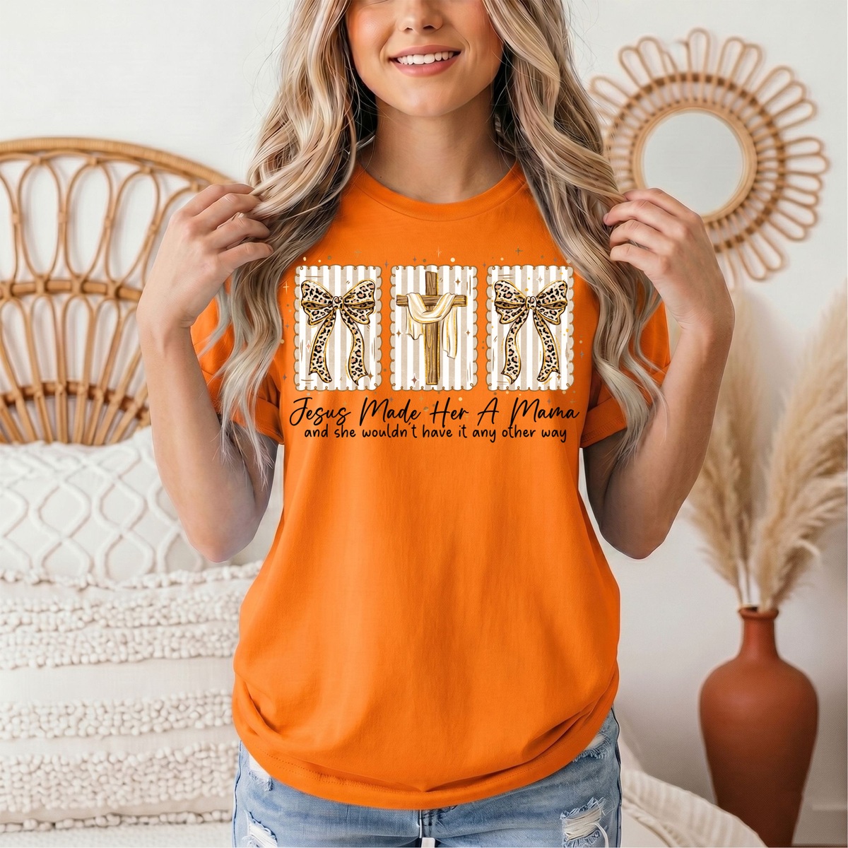 Jesus Made Her a Mama Christian Graphic Tee