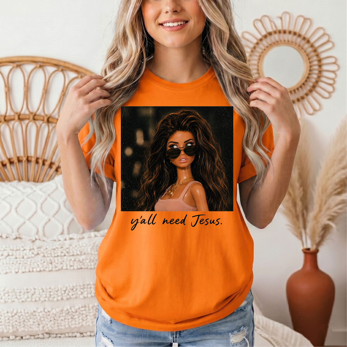 Y'all Need Jesus Doll Graphic Tee