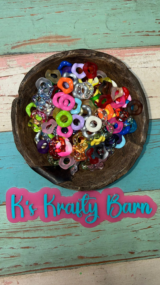 15-16mm Wavy Spacers for beadable items- 50 pack mix K's Krafty Barn