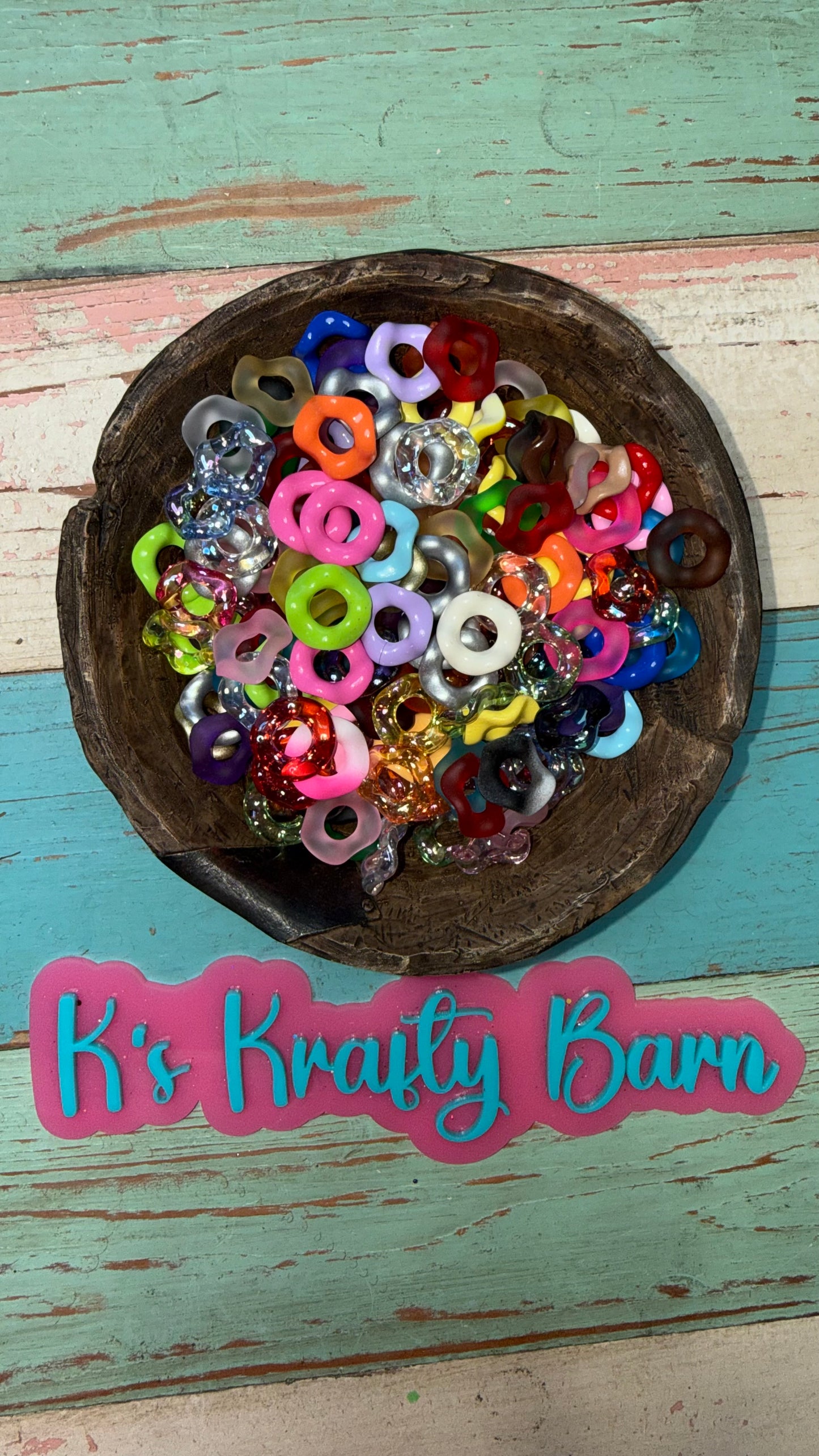 Wholesale 15-16mm Wavy Spacers for beadable items- 50 pack mix