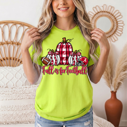 Fall Is for Football Alabama Pumpkin Graphic Tee