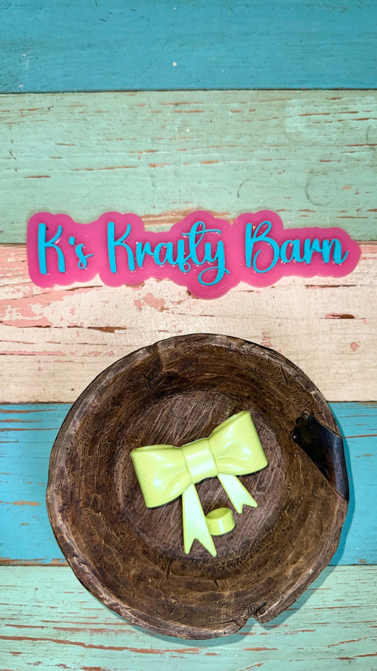 Wholesale Silicone Focal Bead- Light green Opal Straw charm or focal bow