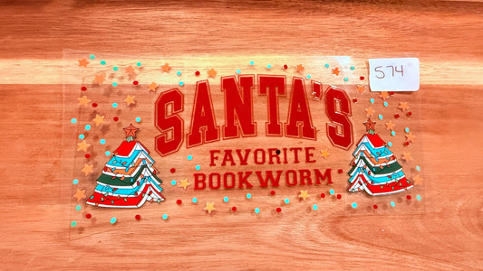 #574 Santa’s Favorite Bookworm K's Krafty Barn