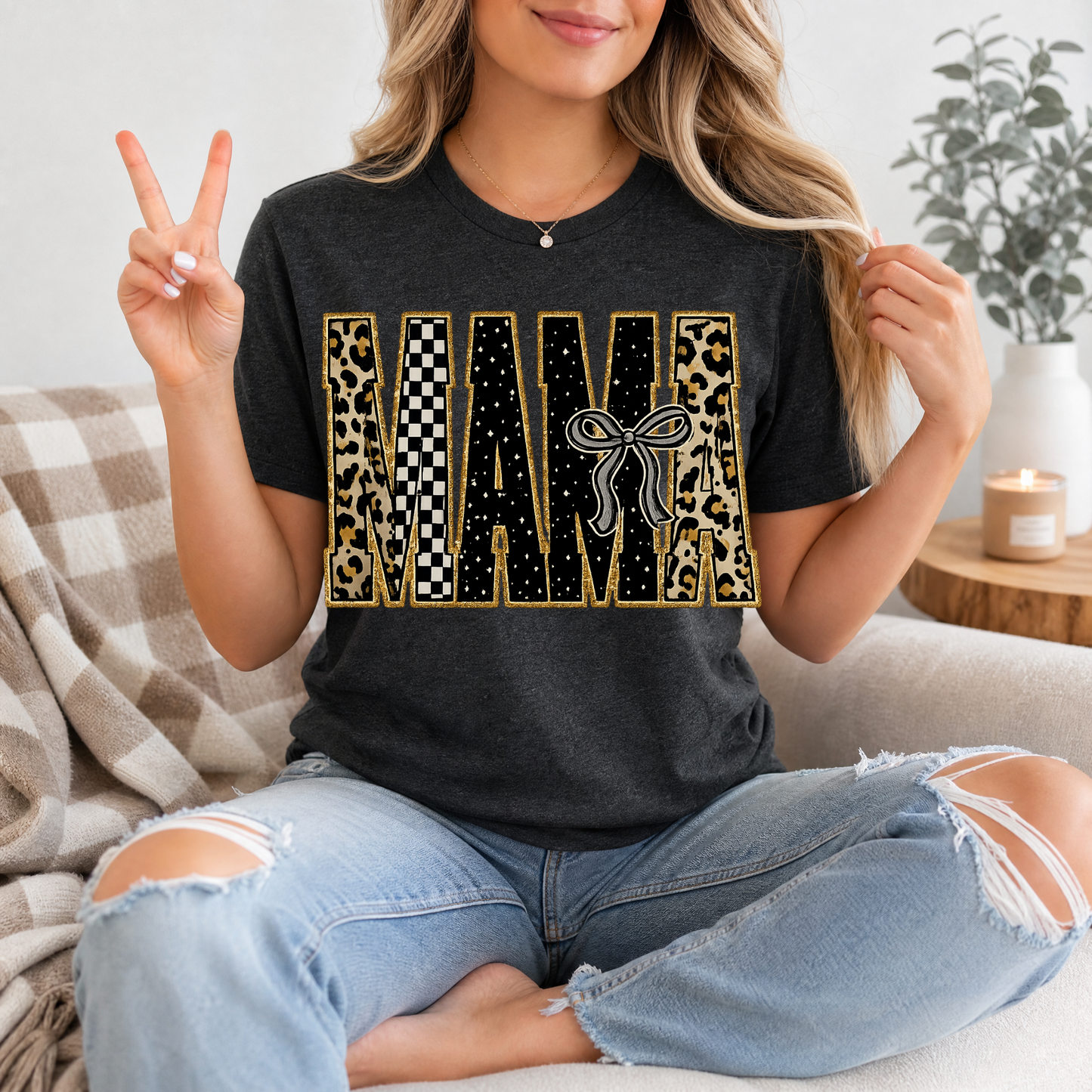 Mama Mixed Pattern Premium Graphic Tee