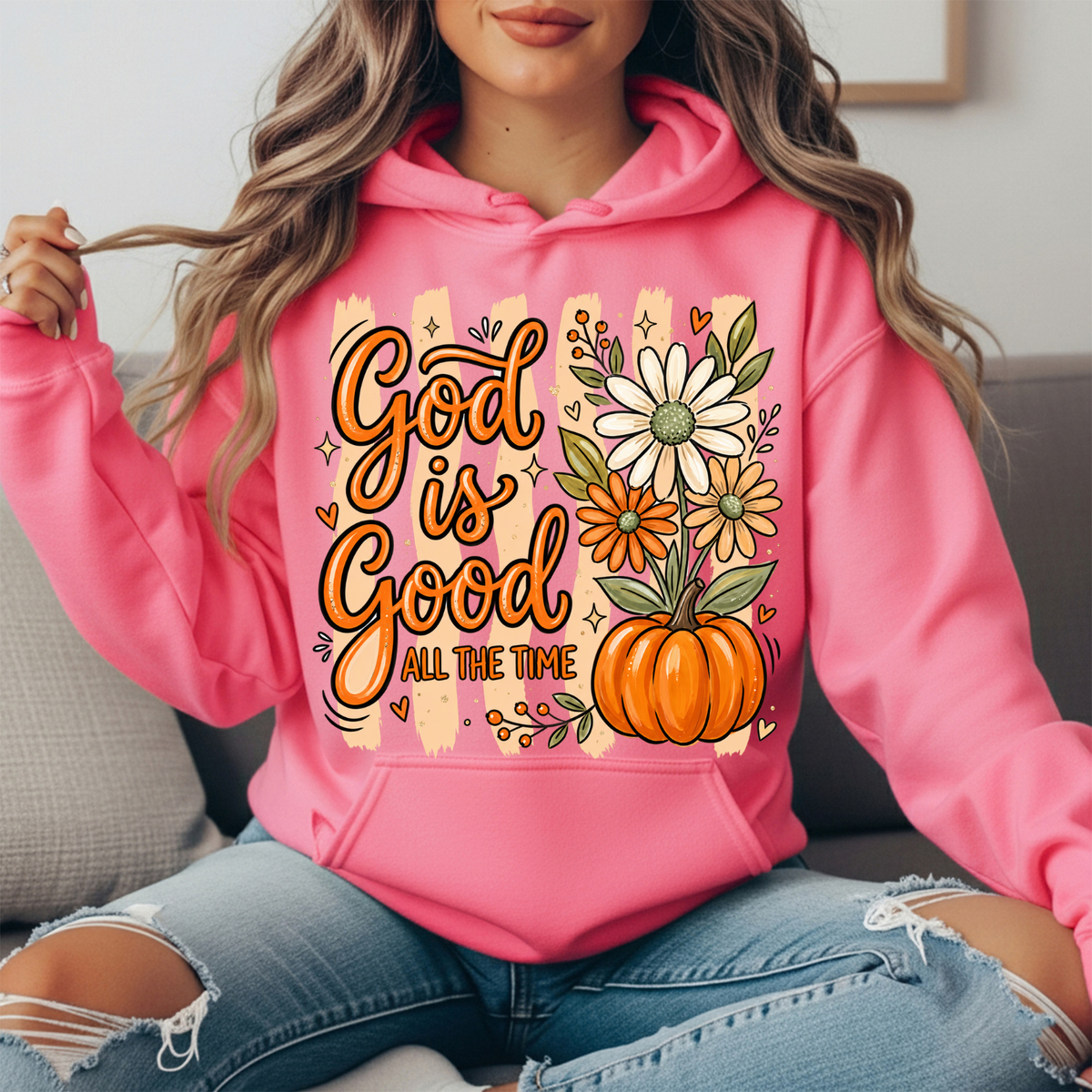 God Is Good Pumpkin Premium Hoodie Sweatshirt