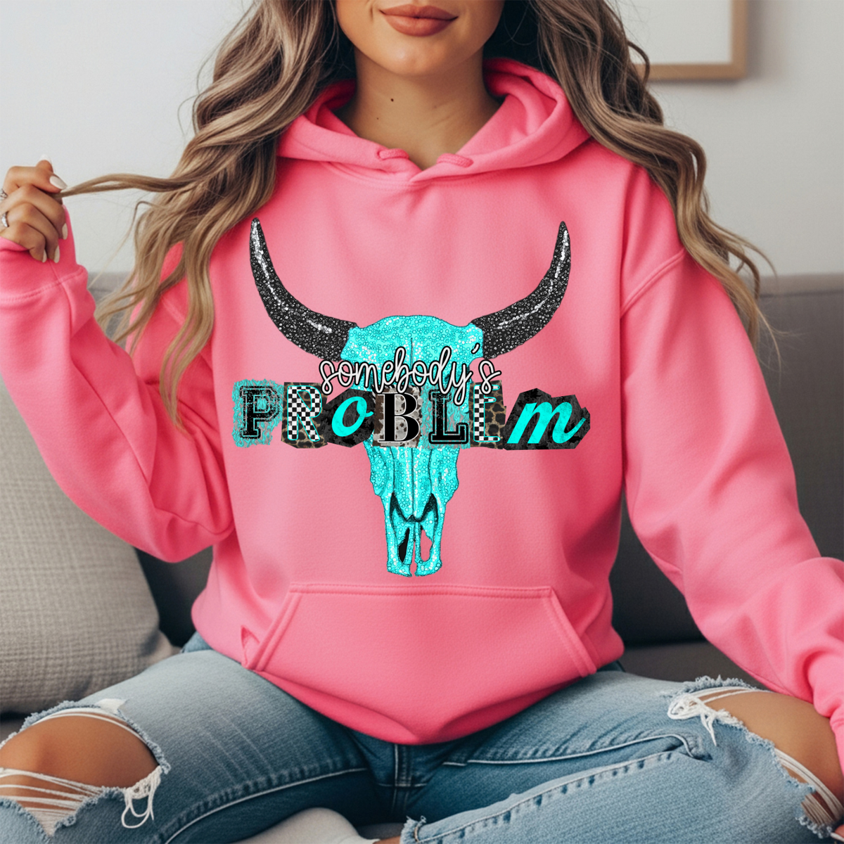 Somebody's Problem Longhorn Premium Hoodie Sweatshirt