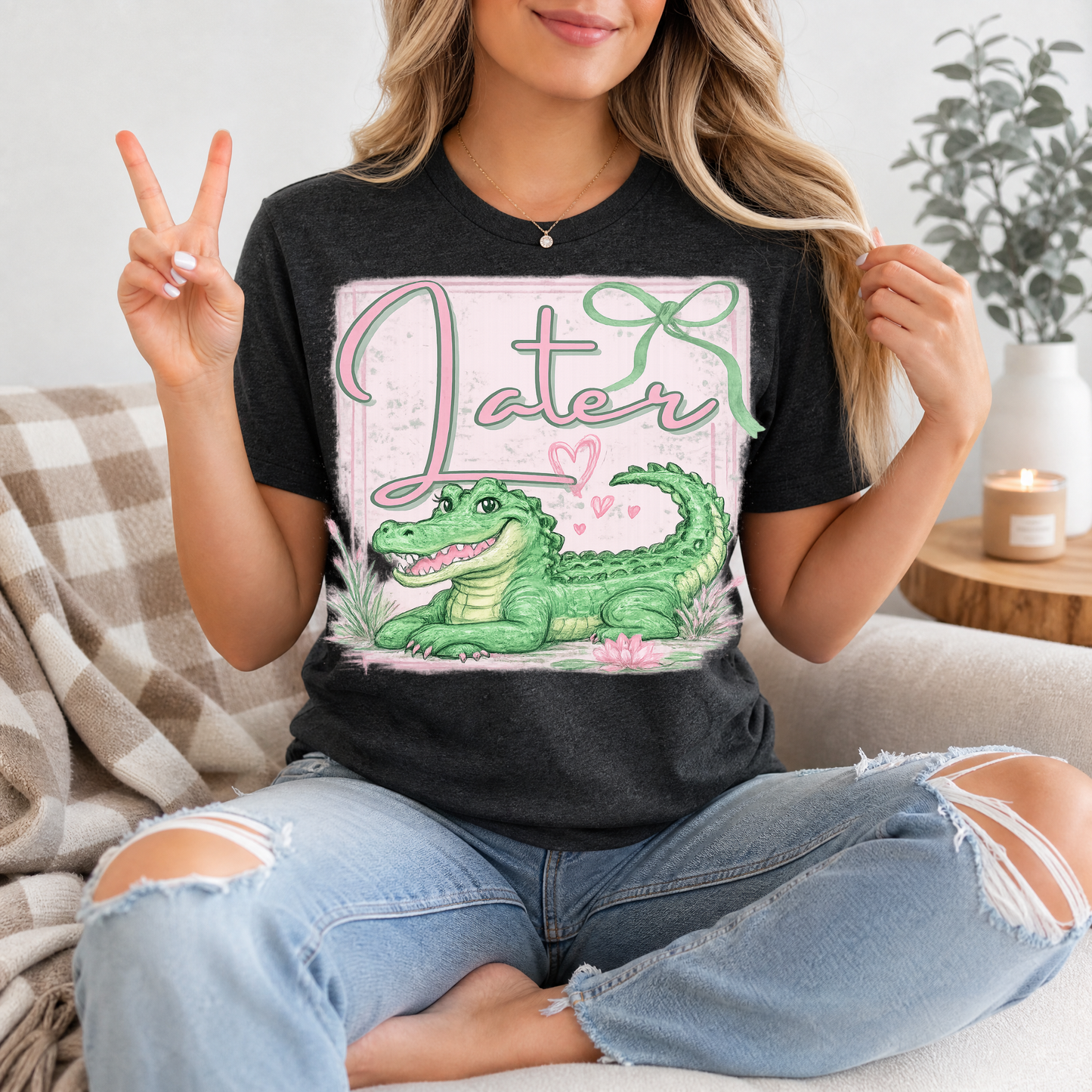Precious Later Gator Girly Premium Graphic Tee