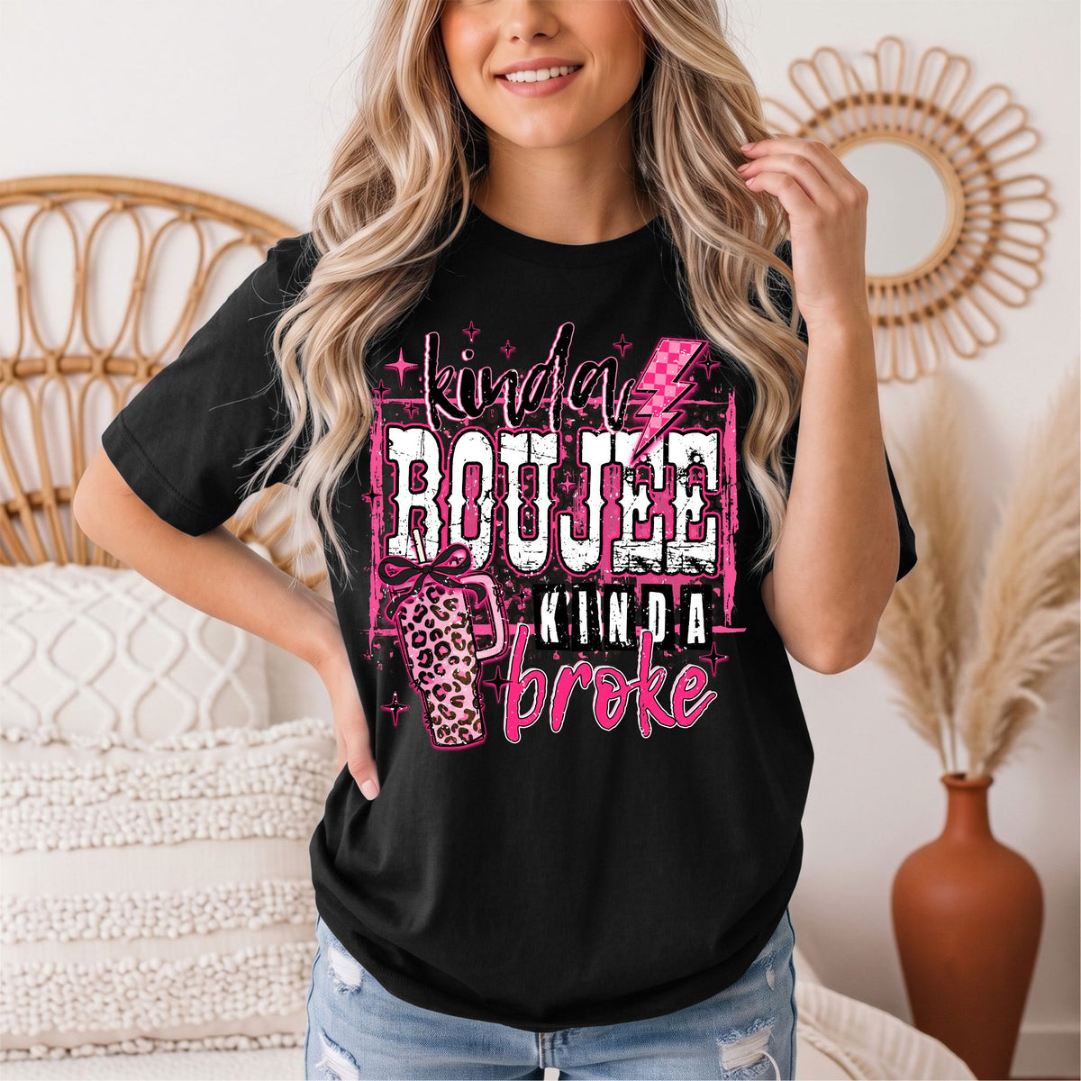 Kinda Boujee Kinda Broke Graphic Tee
