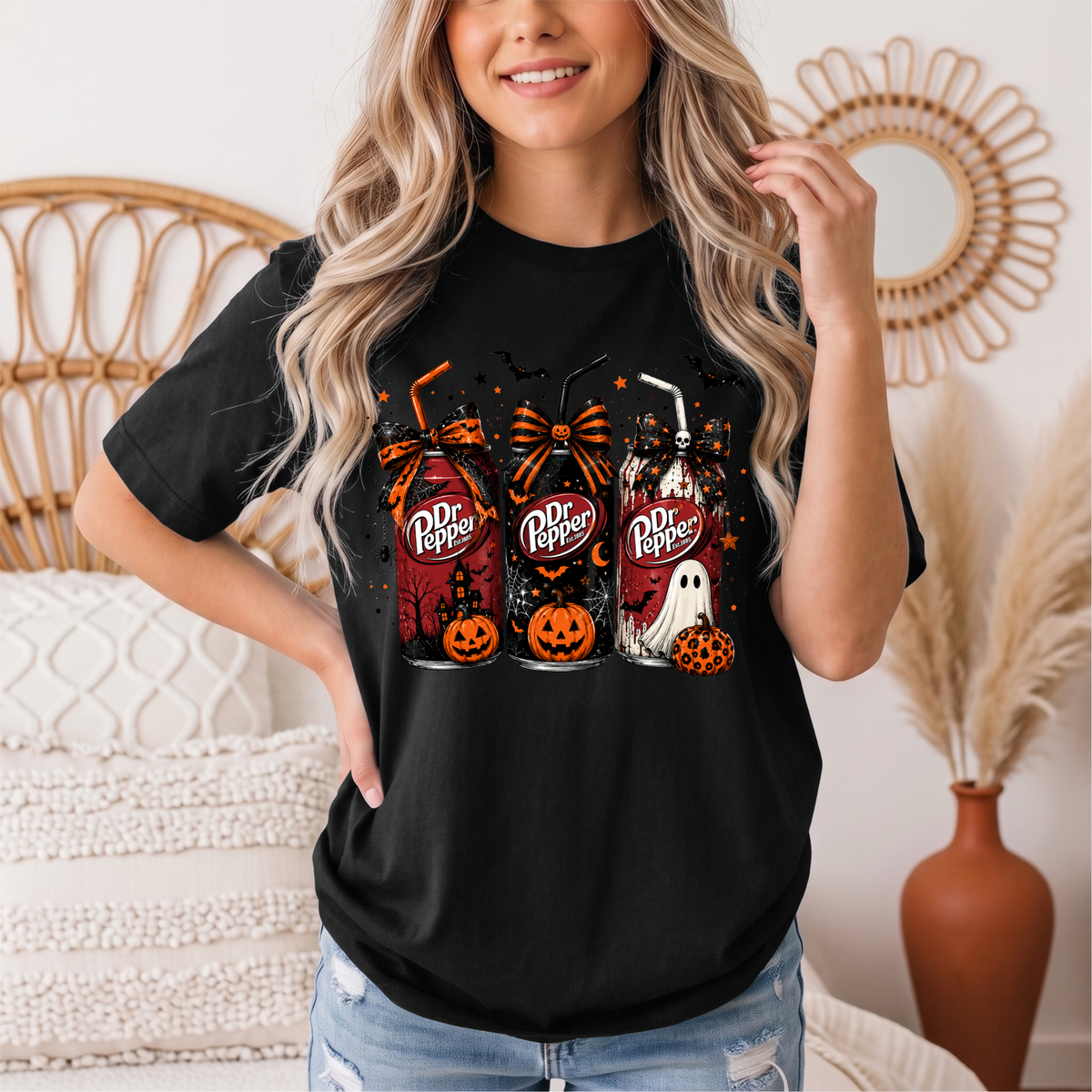 Dr P Halloween Bows & Ghost Graphic Tee