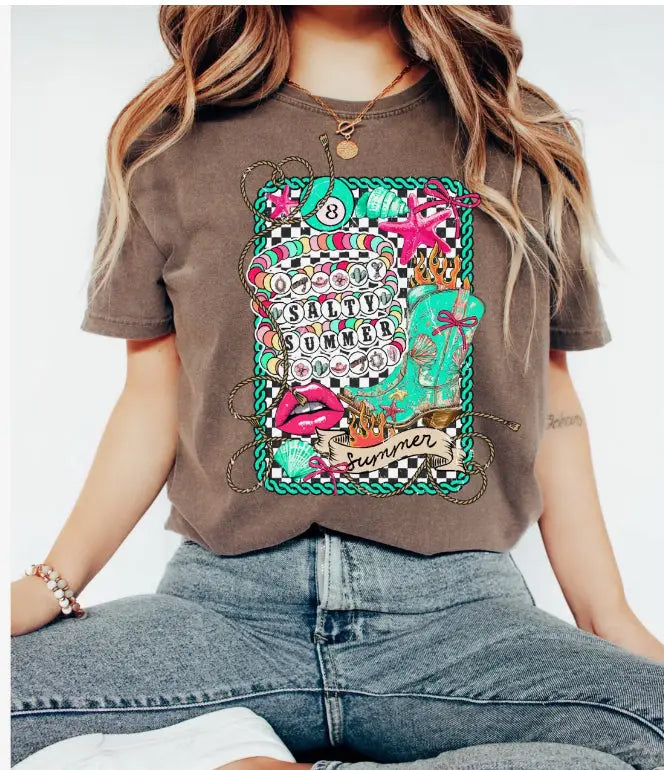 Salty Summer Cowboy Boots K's Crafty Vibes Co.