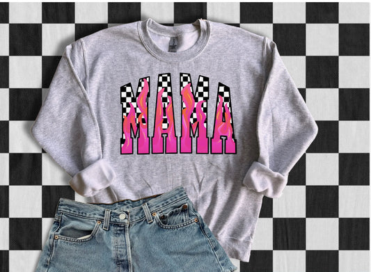 Mama Checkered Pink Flame