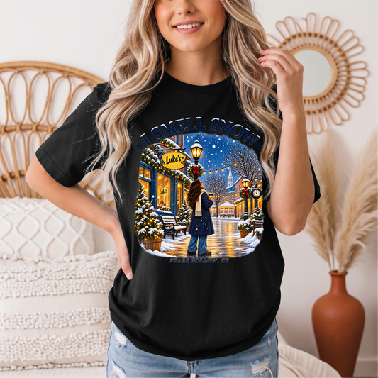 I Smell Snow Graphic Tee – Stars Hollow Winter Scene
