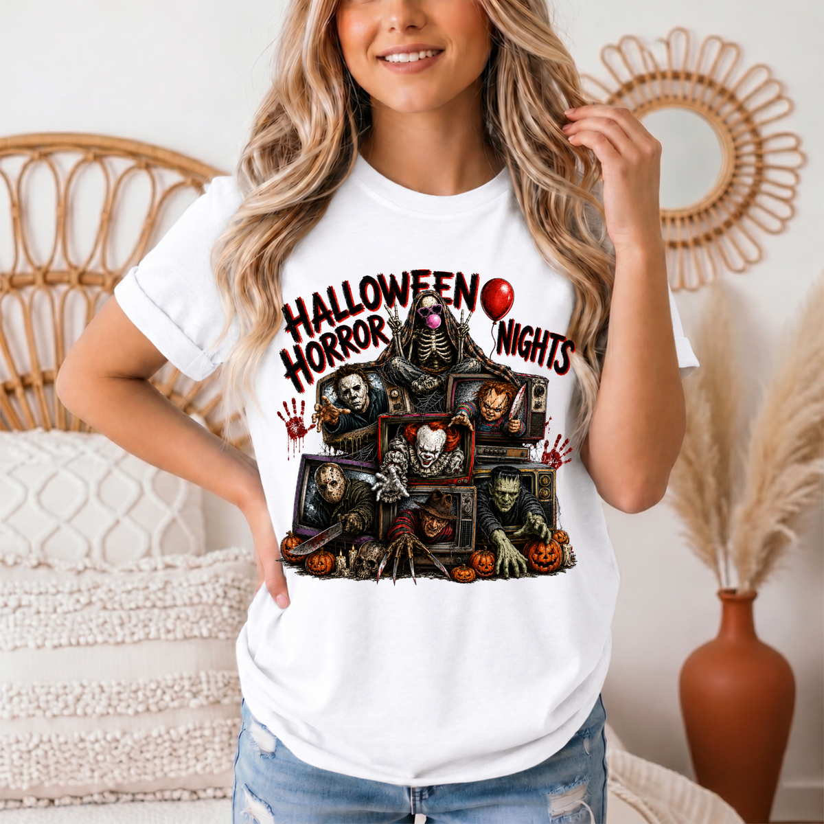 Halloween Horror Nights Vintage TV Graphic Tee