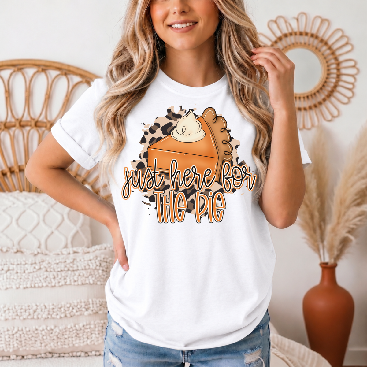 Just Here for the Pie Pumpkin Pie Graphic Tee