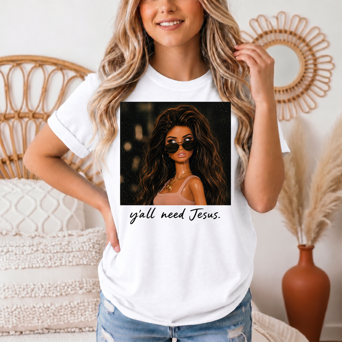 Y'all Need Jesus Doll Graphic Tee