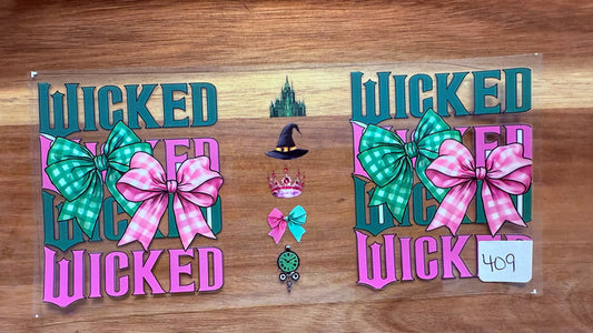 #409 Green and Pink Wicked Bows K's Krafty Barn